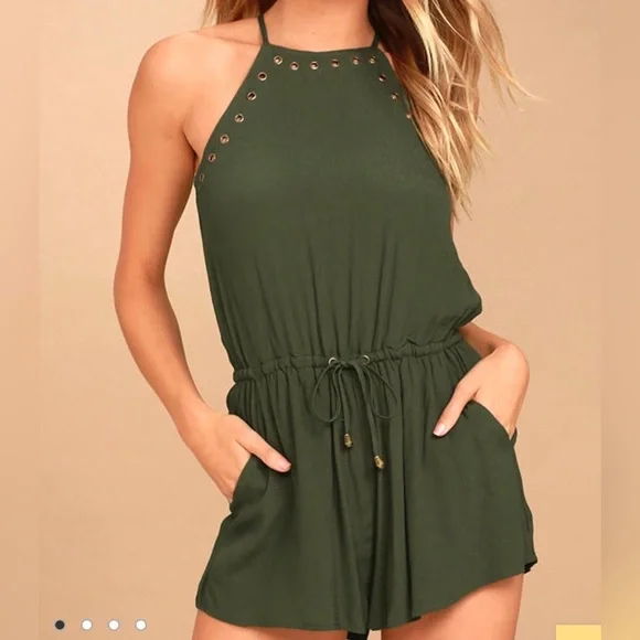 olive green romper dress Olive Green Thermo Romper – To The Pointe Dancewear main image 1